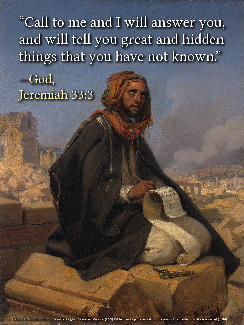 Call to me and I will answer Jeremiah 33 3 Bible quote